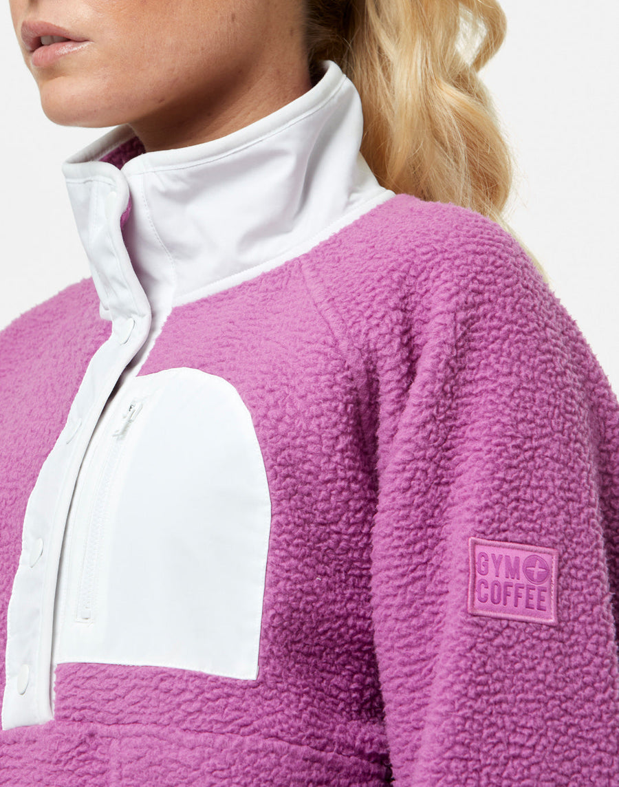 Horizon Layer Up Half Snap in Crisp Pink
