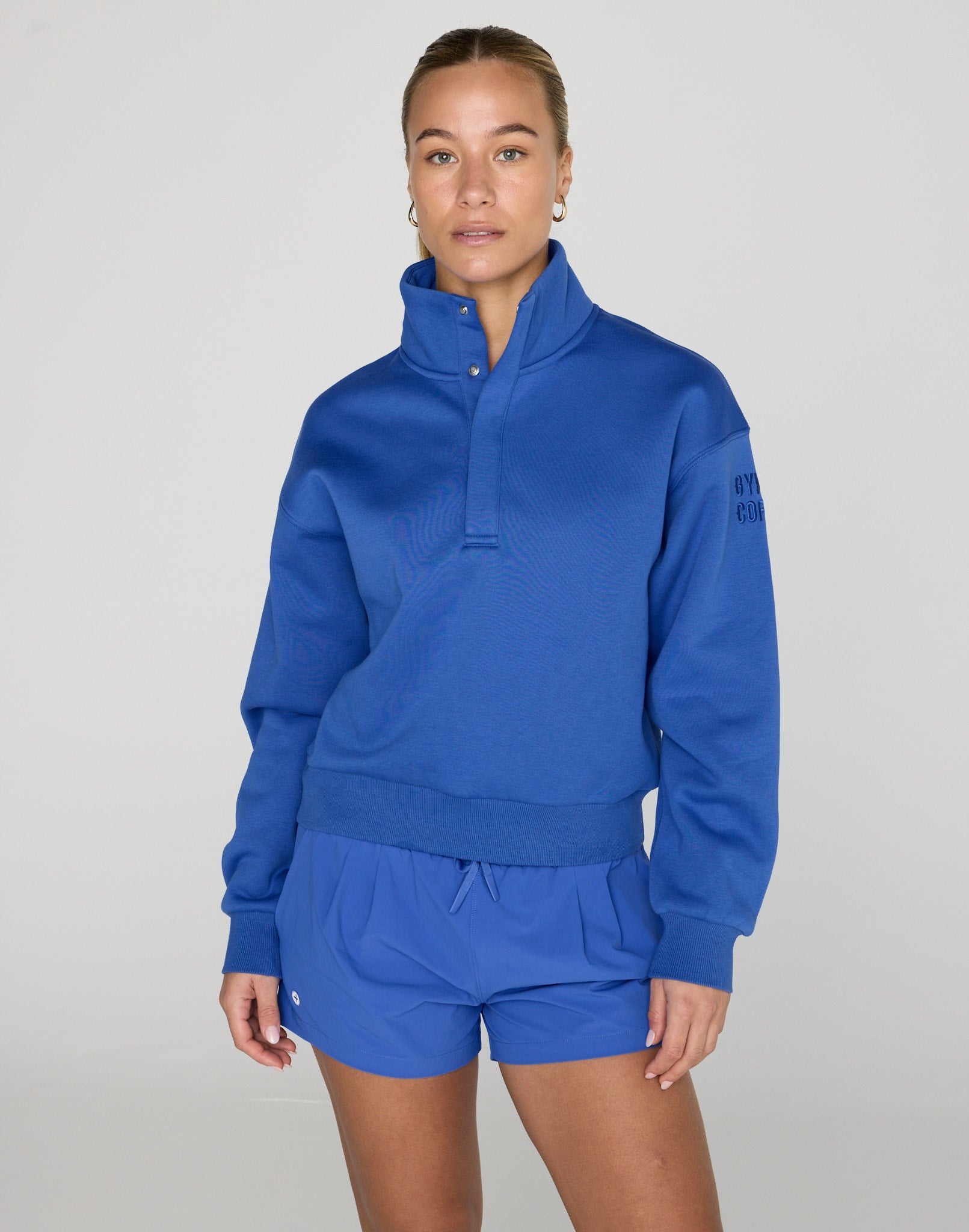 Daily Snap Collar Sweatshirt in Tidal Blue