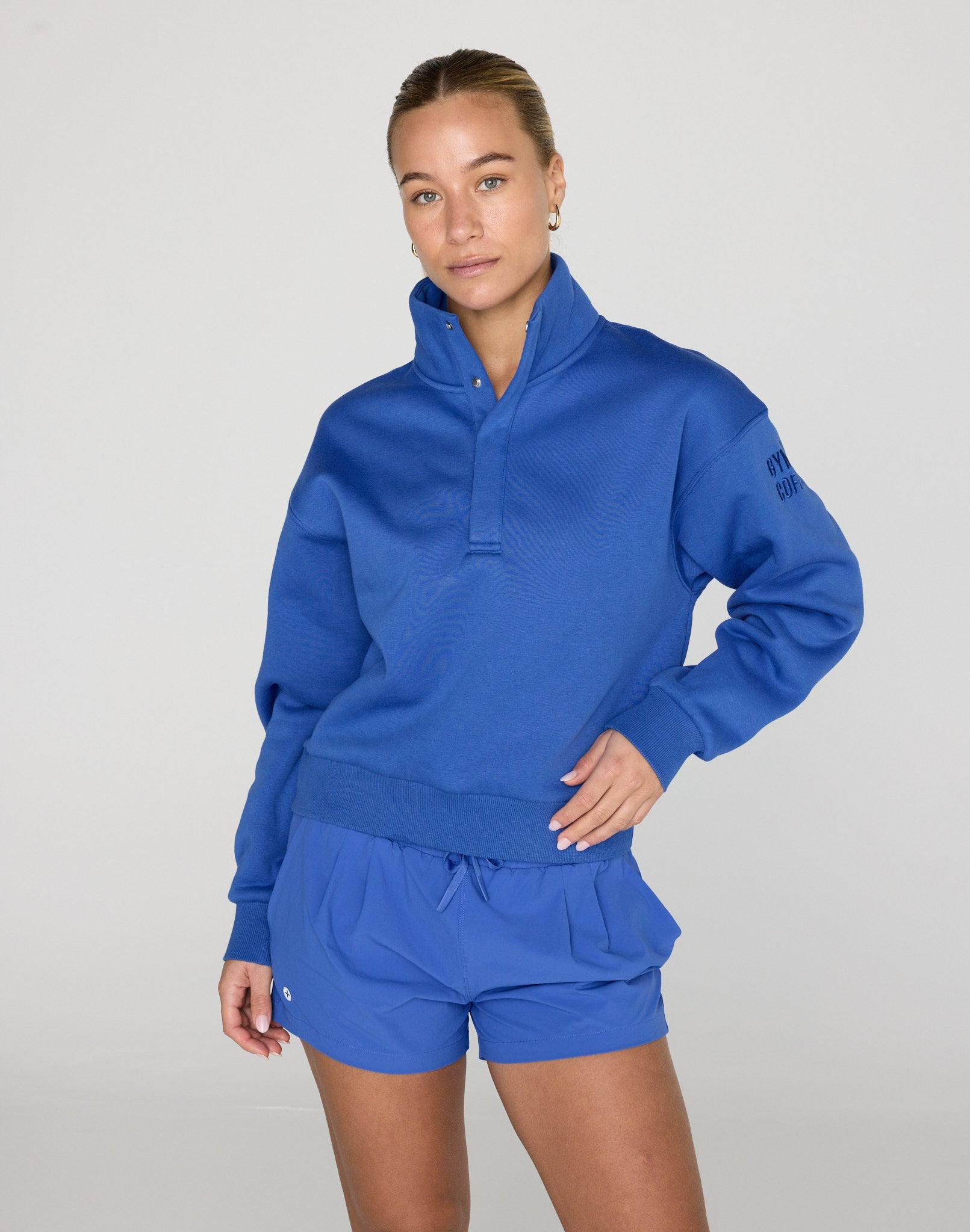 Daily Snap Collar Sweatshirt in Tidal Blue