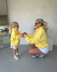 Kids Snap Collar Sierra Sweatshirt in Lemon Sorbet