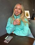 Snap Collar Sierra Sweatshirt in Peppermint