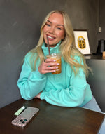 Snap Collar Sierra Sweatshirt in Peppermint