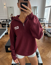 Knit Half Zip in Mulberry