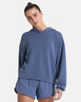 Adaptive Crop Hoodie in Thunder Blue - Hoodies - Gym+Coffee IE