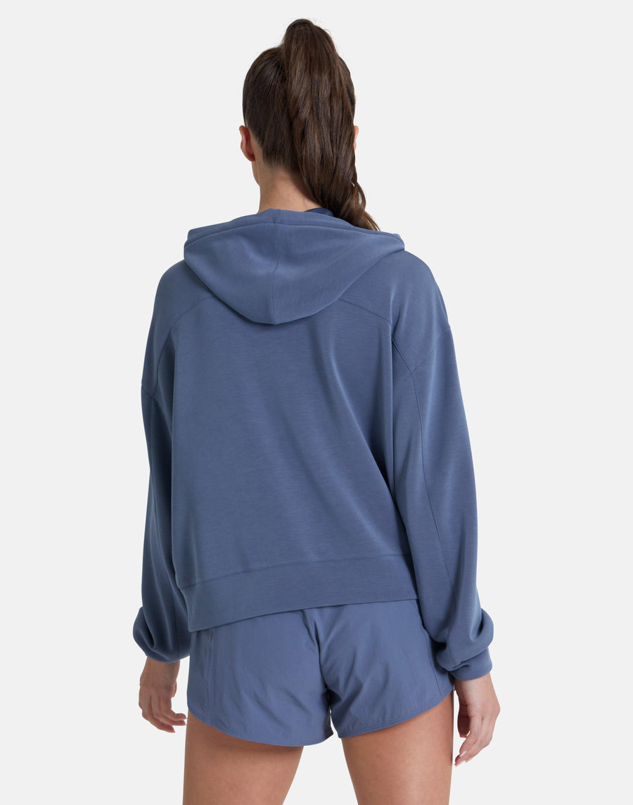 Adaptive Crop Hoodie in Thunder Blue - Hoodies - Gym+Coffee IE