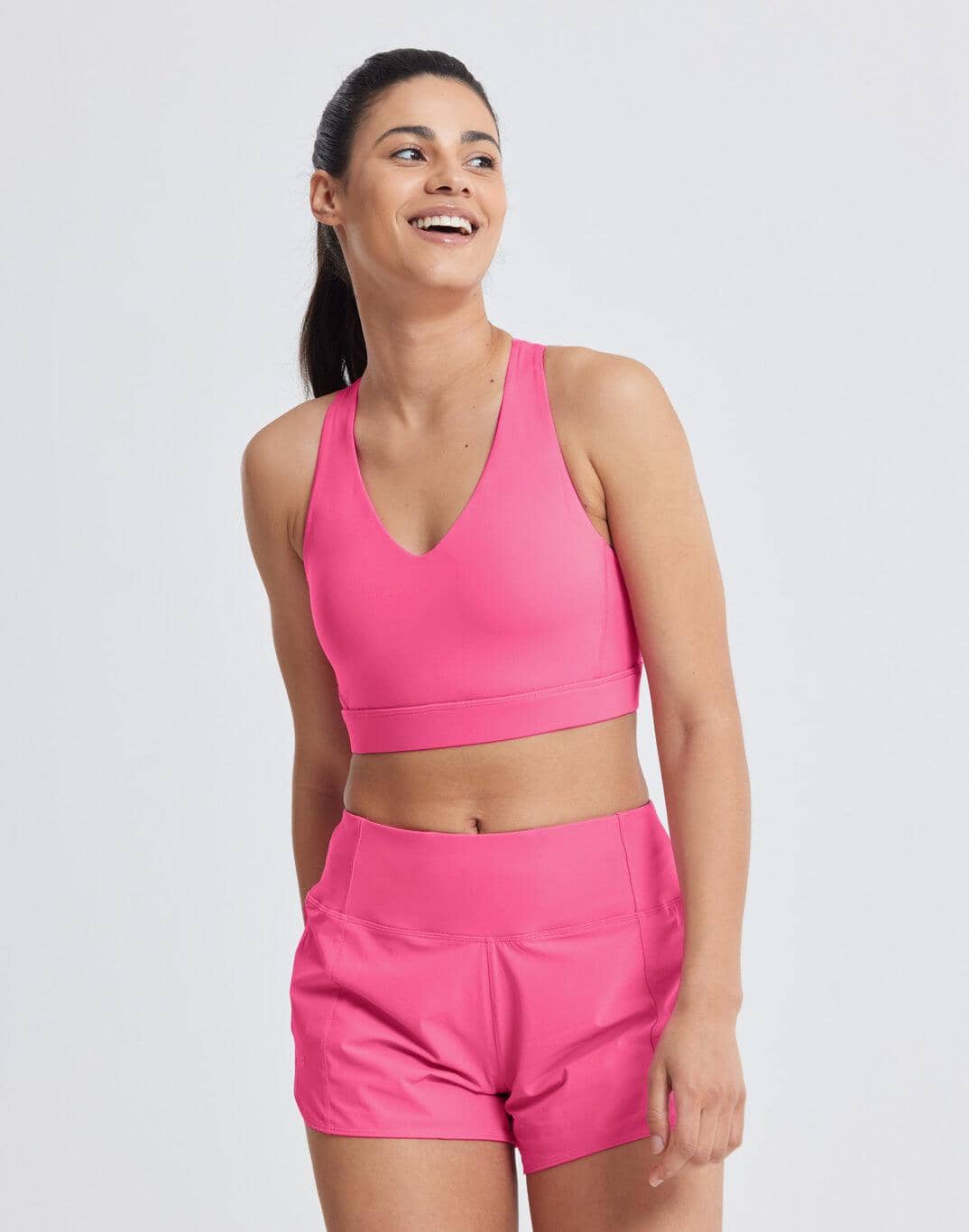 All-In V-Neck Bra in Flash Pink - Bras - Gym+Coffee IE