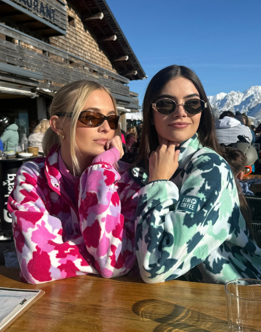 Snap Polar Fleece in Teal Pop Print