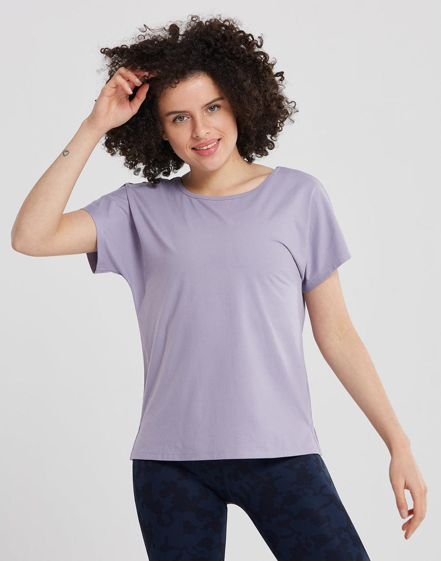 Breathe Open Back Tee in Lilac - T-Shirts - Gym+Coffee IE