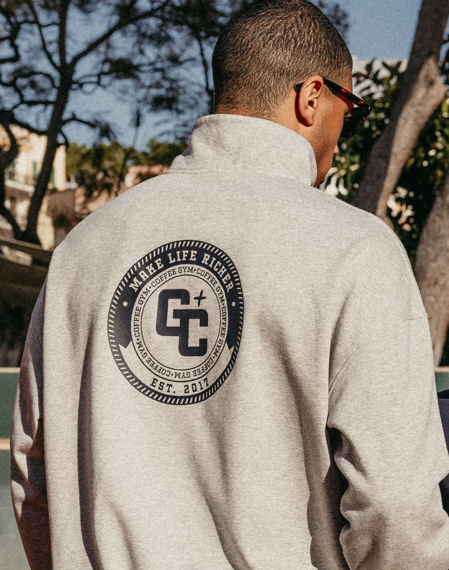 Clubhouse Funnel Neck Zip in Grey Marl