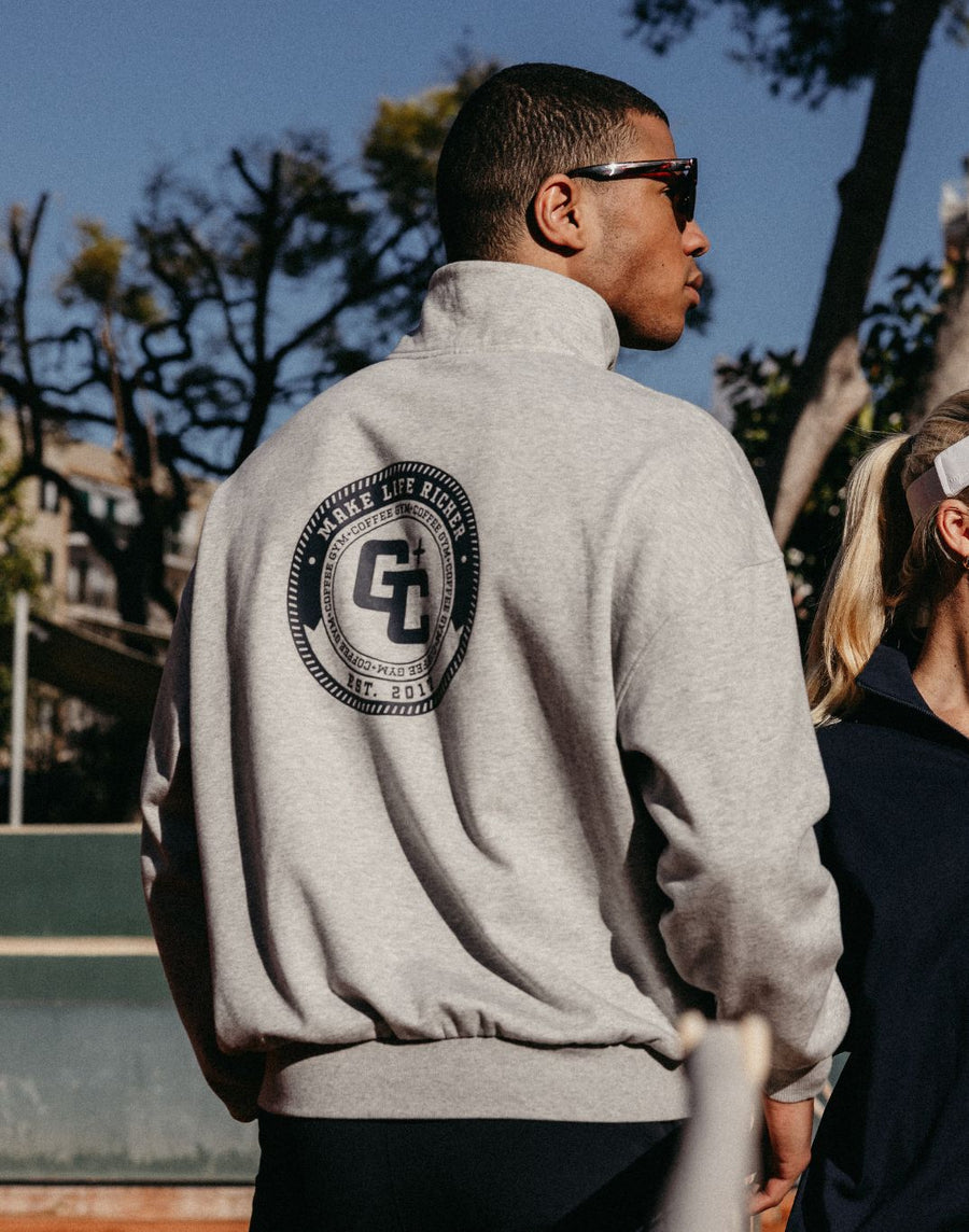 Clubhouse Funnel Neck Zip in Grey Marl