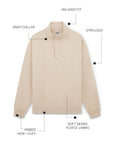 Unisex Snap Collar Sweatshirt in Rich Taupe