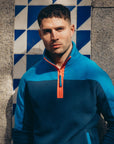 Half Zip Polar Fleece in Petrol Blue