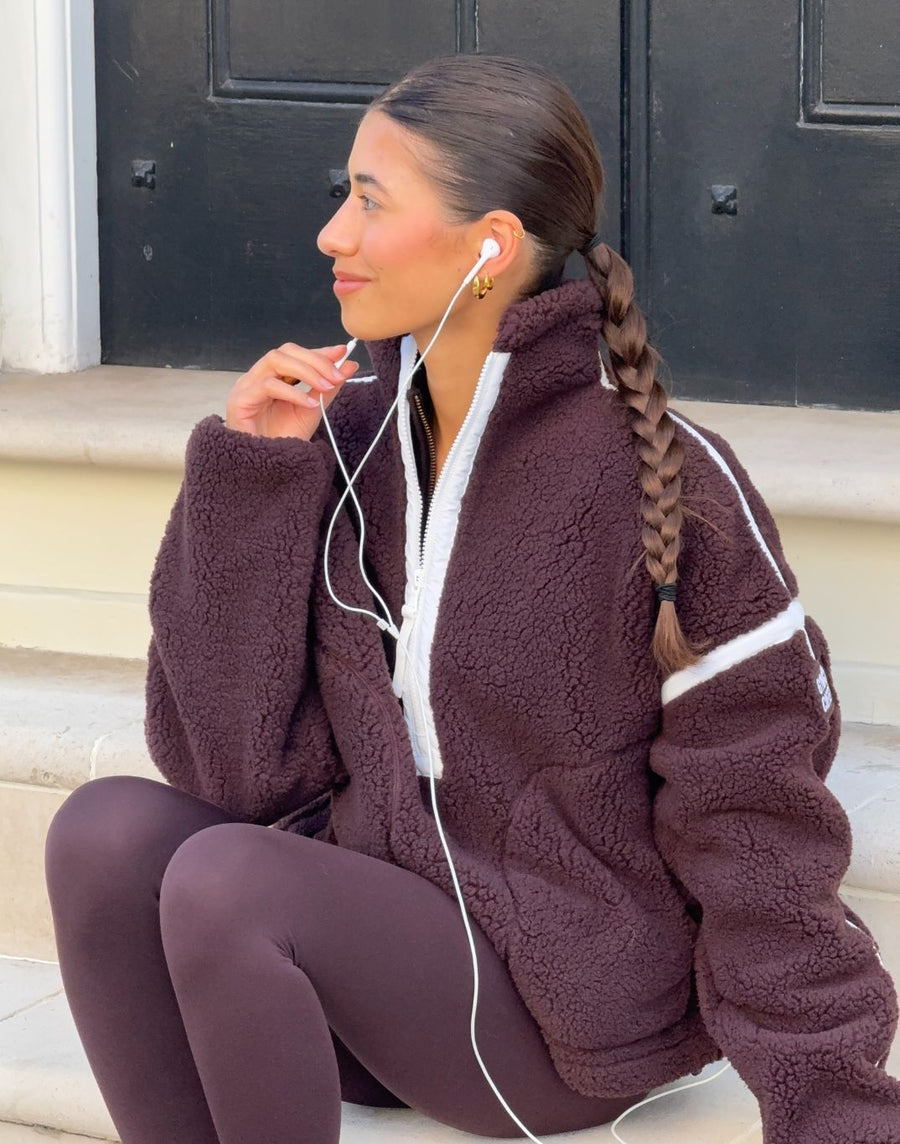 Industry Fleece Half Zip in Mocha Bean