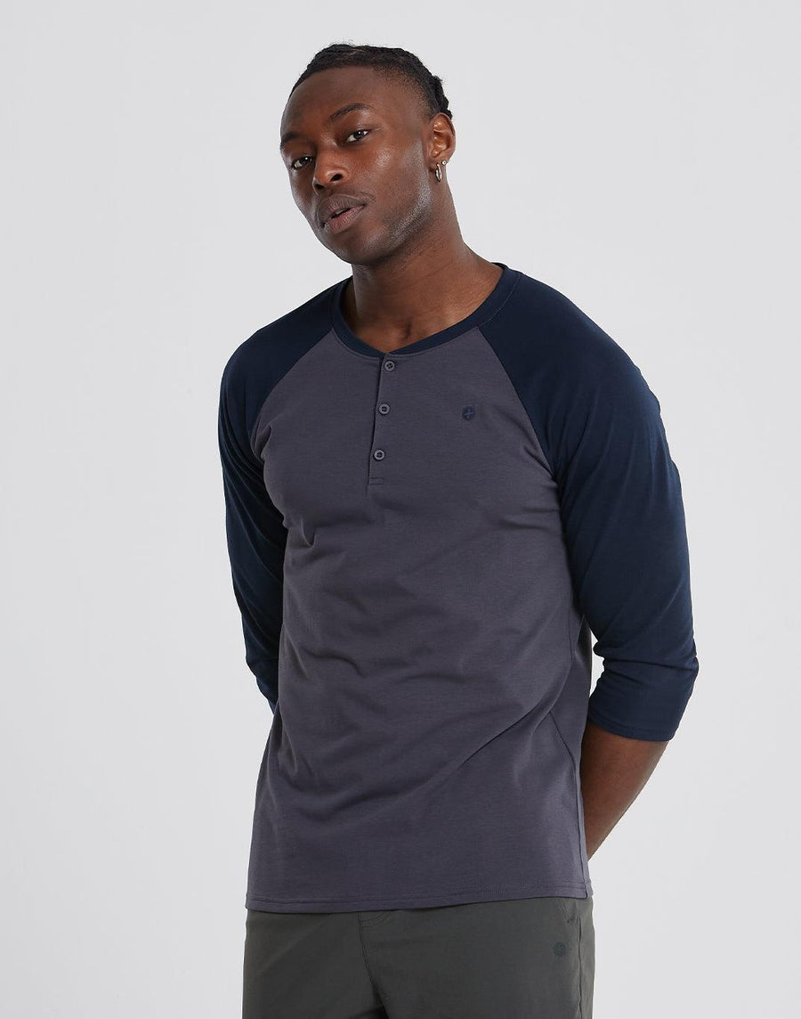 Henley Tee in Obsidian - T-Shirts - Gym+Coffee IE