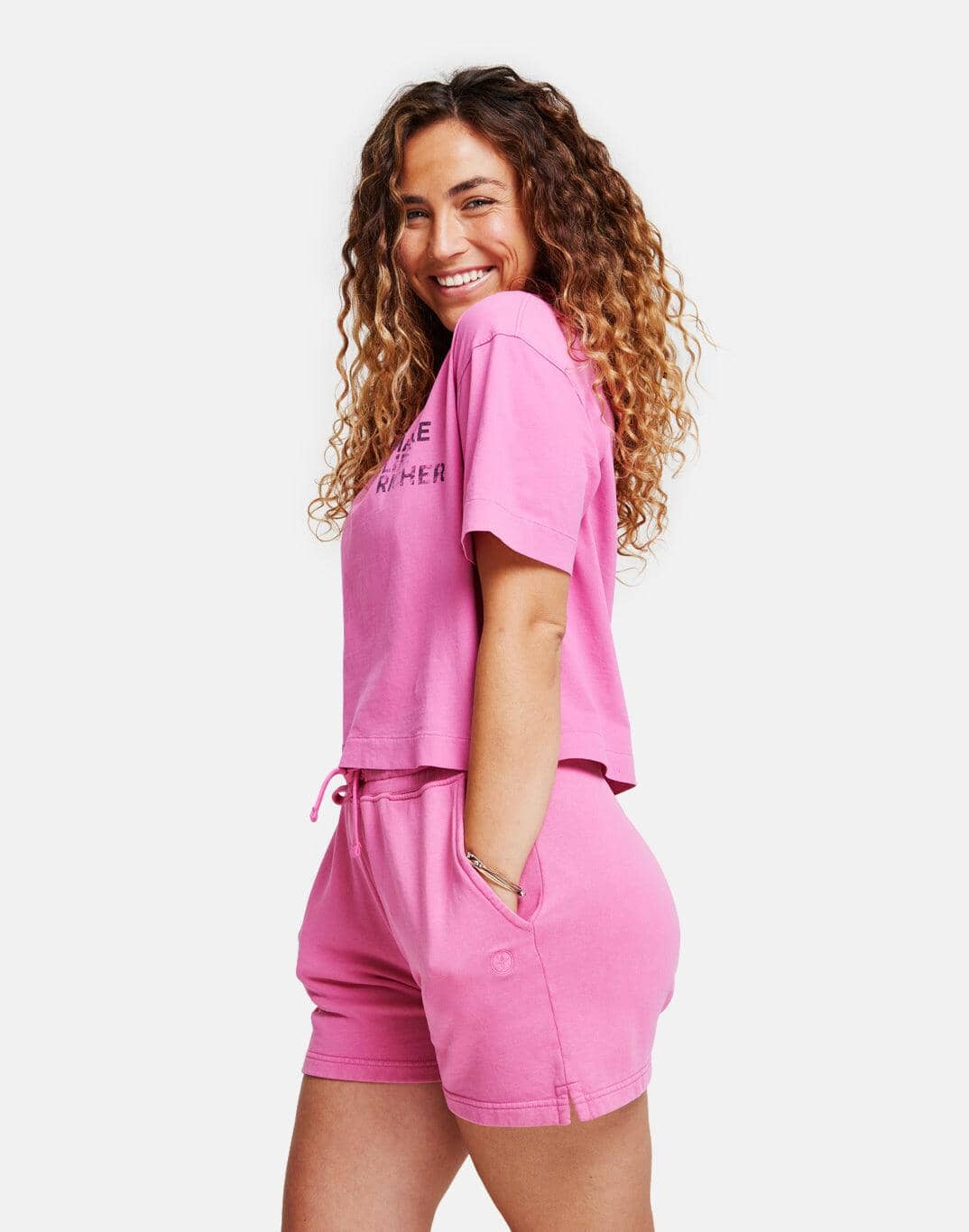 Luna Boxy Tee In Flash Pink - T-Shirts - Gym+Coffee IE