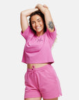 Luna Boxy Tee In Flash Pink - T-Shirts - Gym+Coffee IE