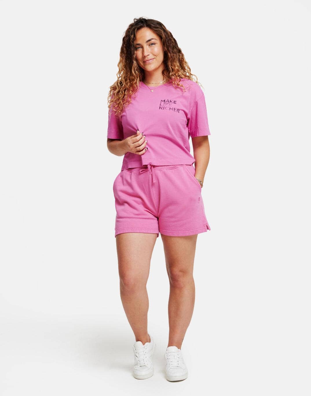 Luna Boxy Tee In Flash Pink - T-Shirts - Gym+Coffee IE