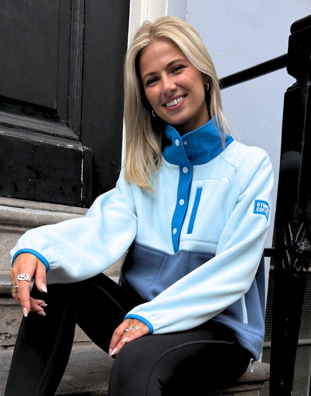 Snap Polar Fleece in Oasis Blue