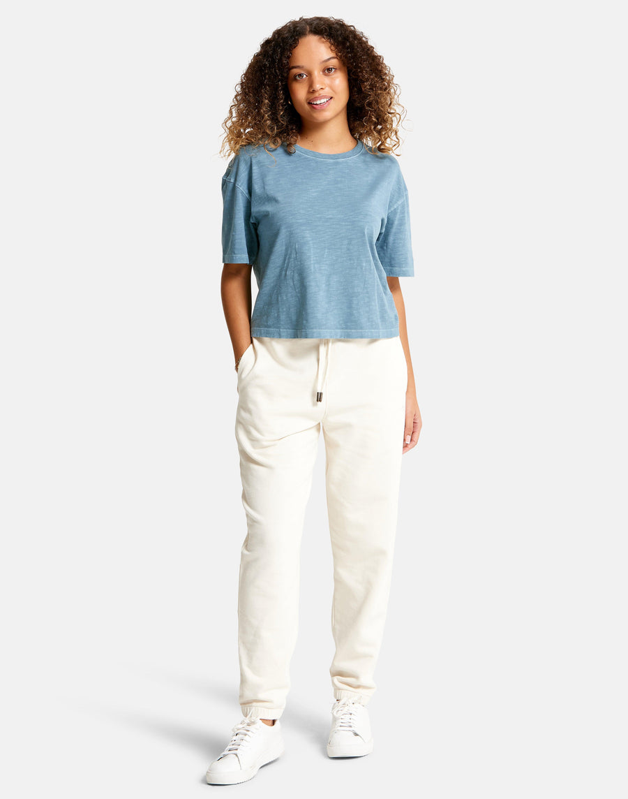 Olea Crop Tee in Storm Blue - T-Shirts - Gym+Coffee IE