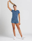 Run Free Tee in Metal Blue - T-Shirts - Gym+Coffee IE