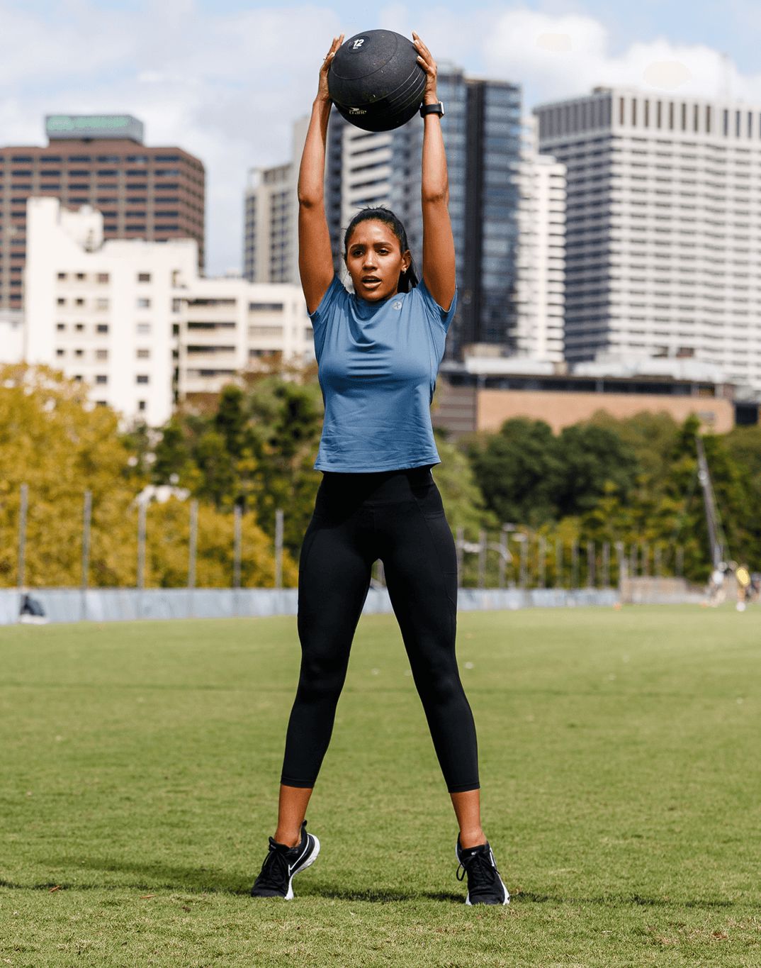 Run Free Tee in Metal Blue