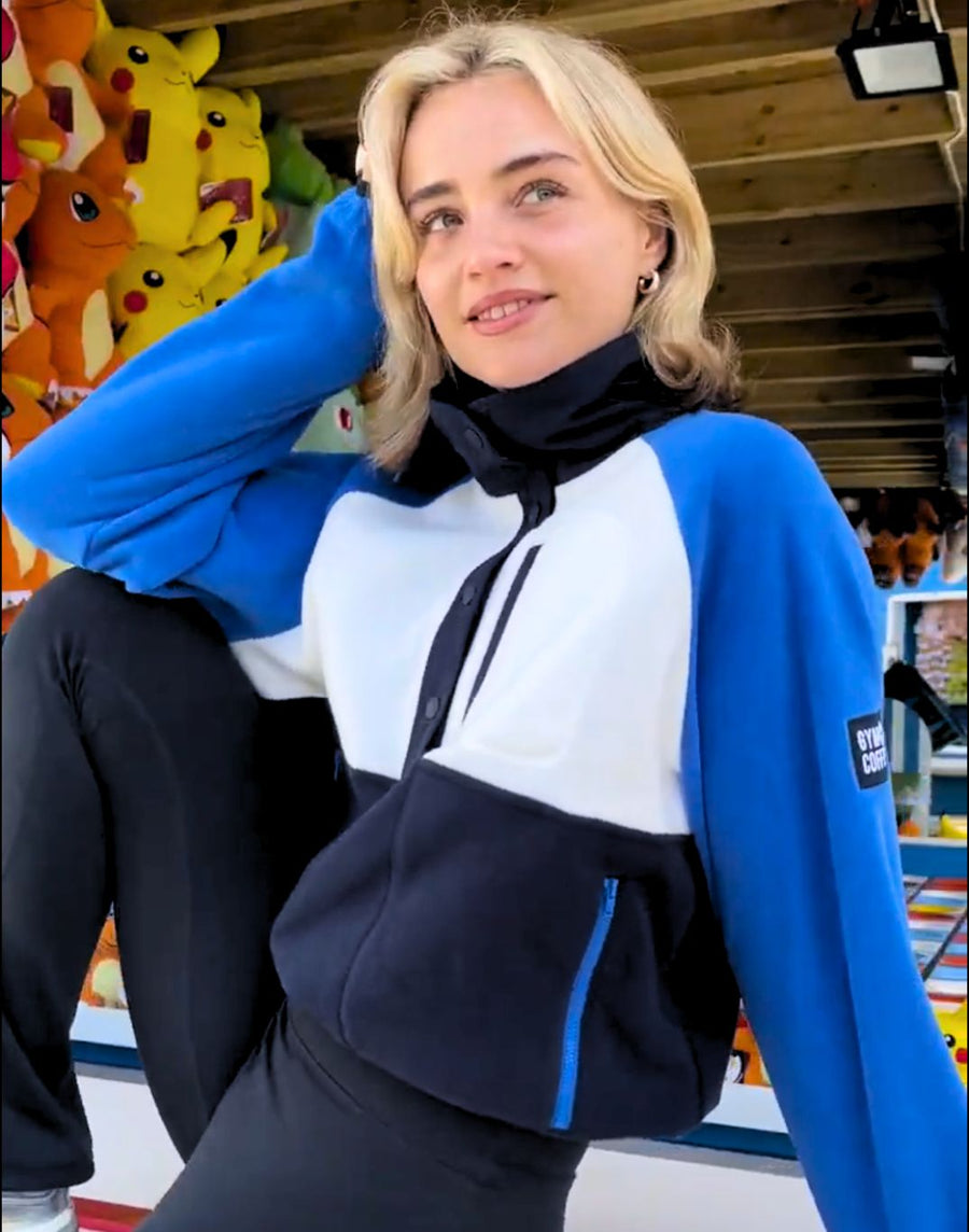 Snap Polar Fleece in Azure Blue