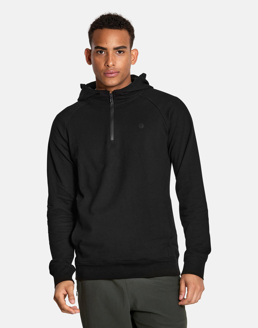 Transit Half Zip Hoodie in Black - Hoodies - Gym+Coffee IE