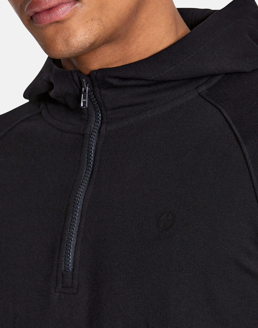 Transit Half Zip Hoodie in Black - Hoodies - Gym+Coffee IE