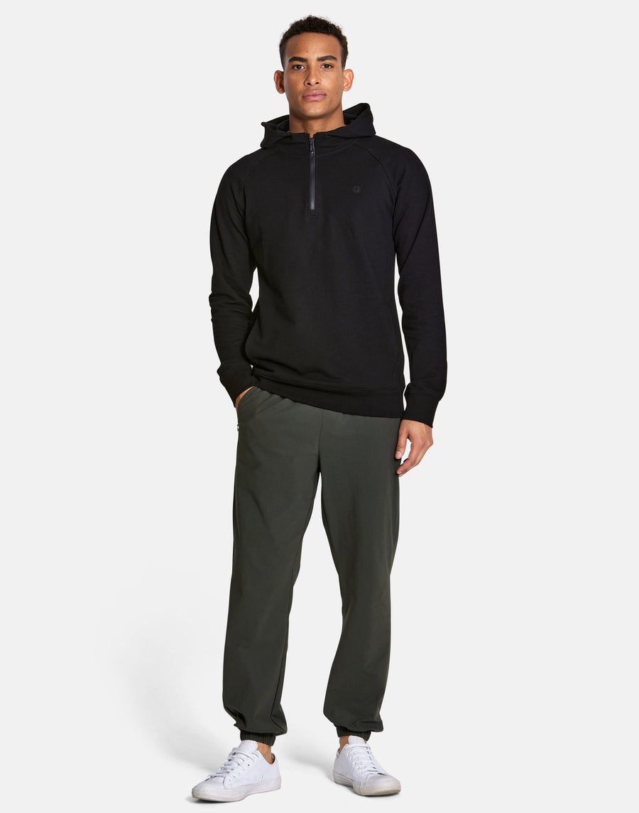 Transit Half Zip Hoodie in Black - Hoodies - Gym+Coffee IE