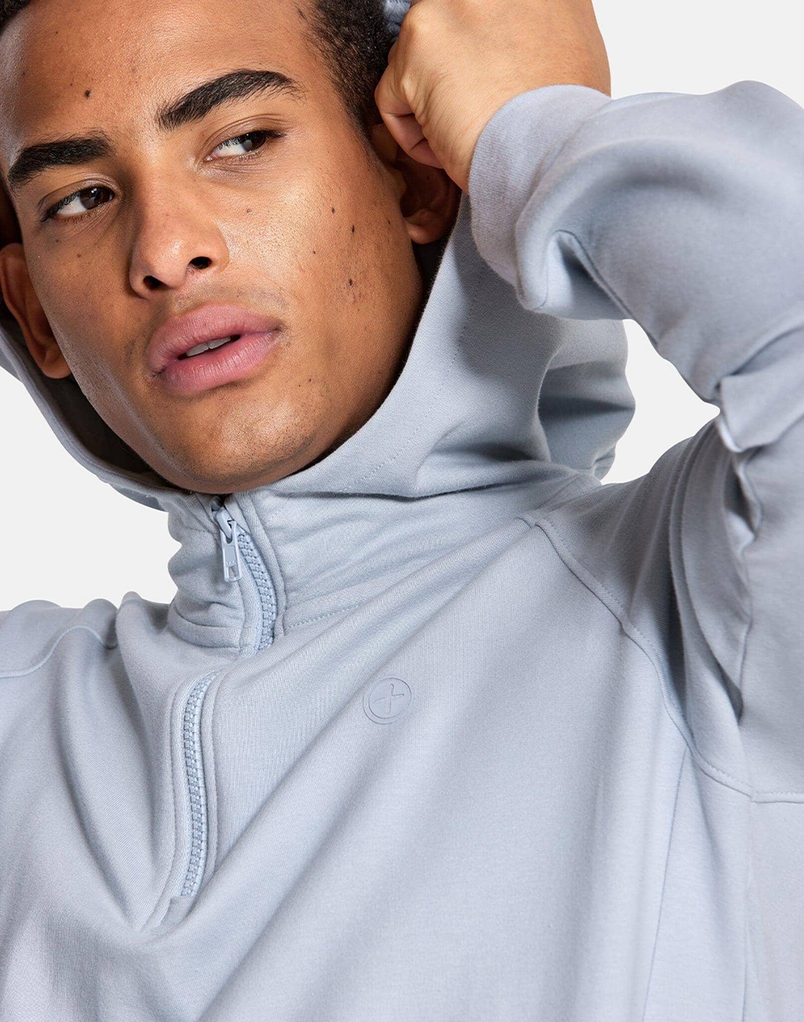 Transit Half Zip Hoodie in Marble Grey - Hoodies - Gym+Coffee IE