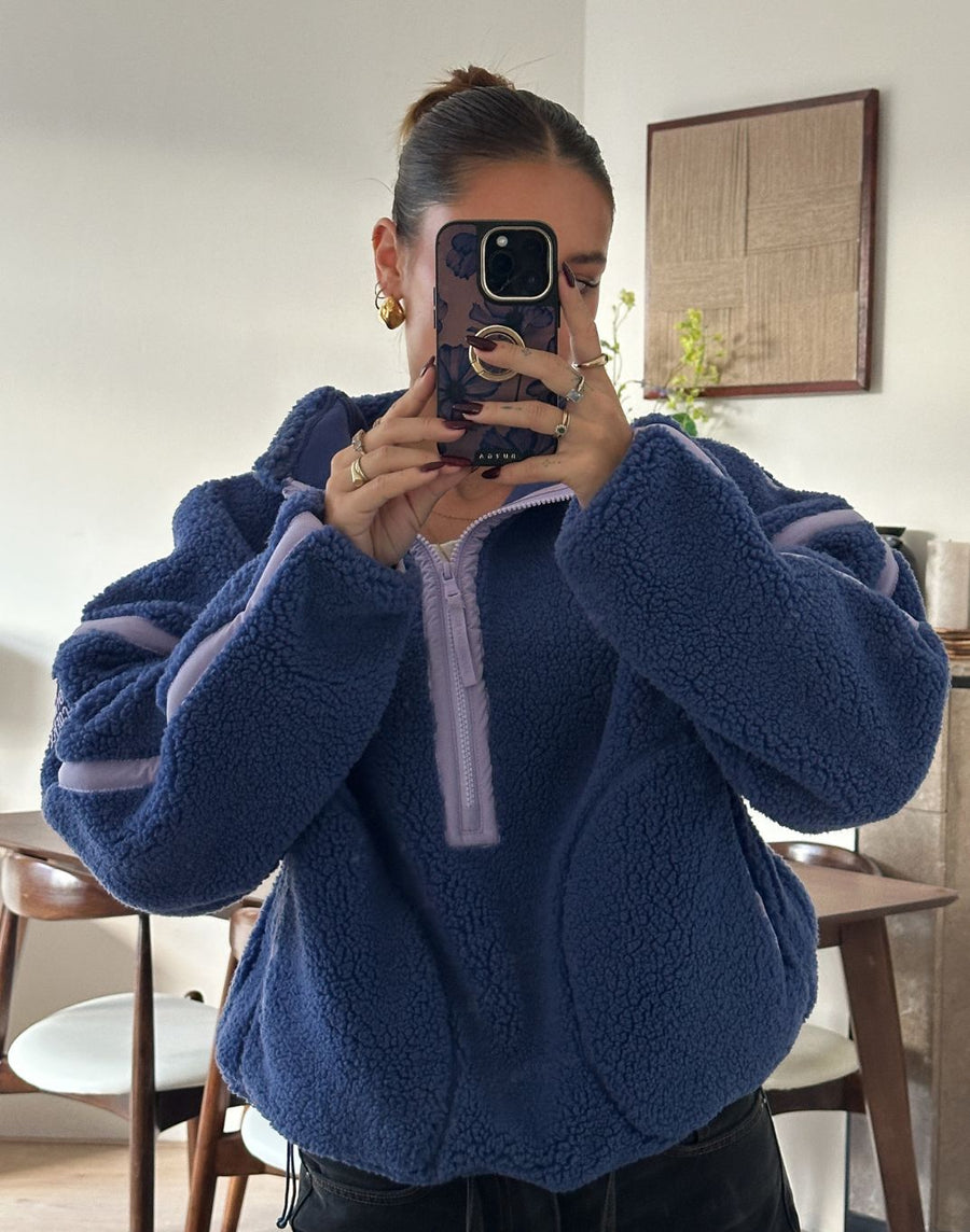 Industry Fleece Half Zip in Violet Smoke