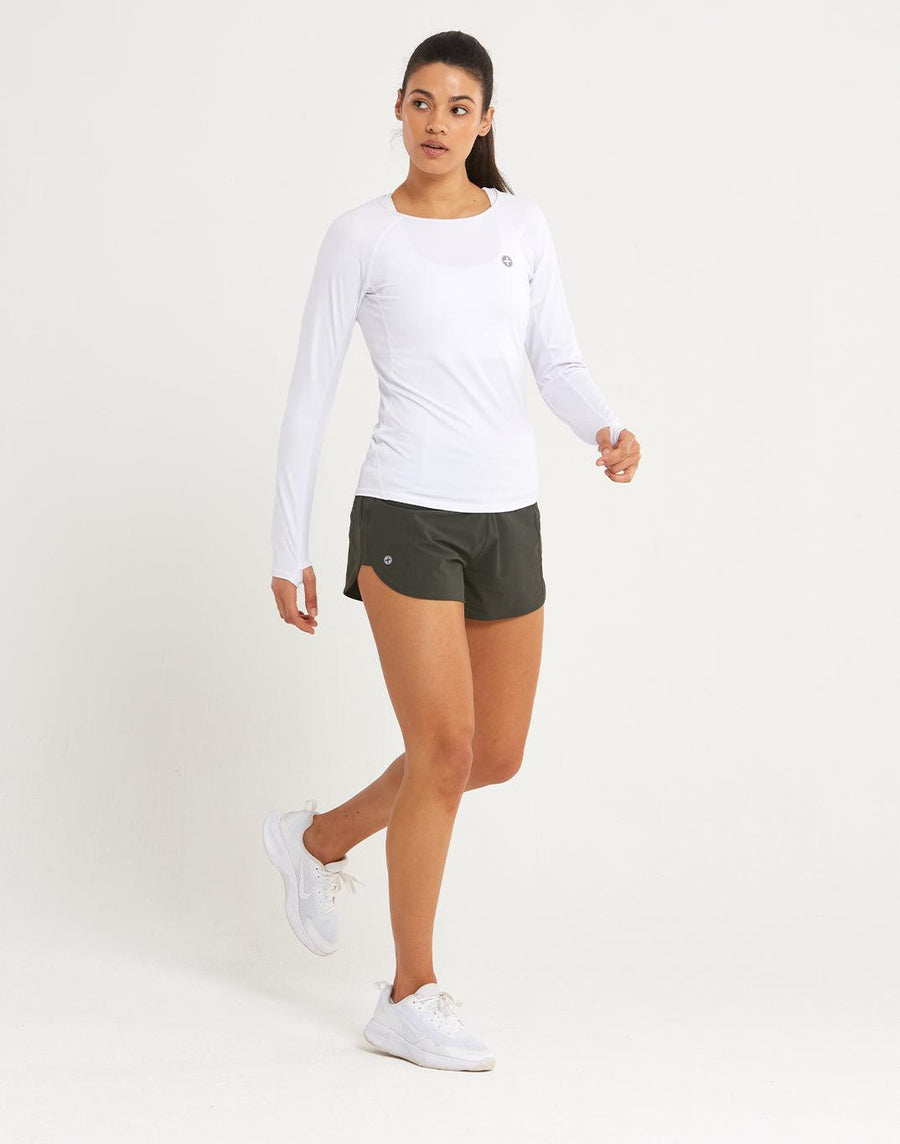 Women's Advantage Long Sleeve in White - Long Sleeves - Gym+Coffee