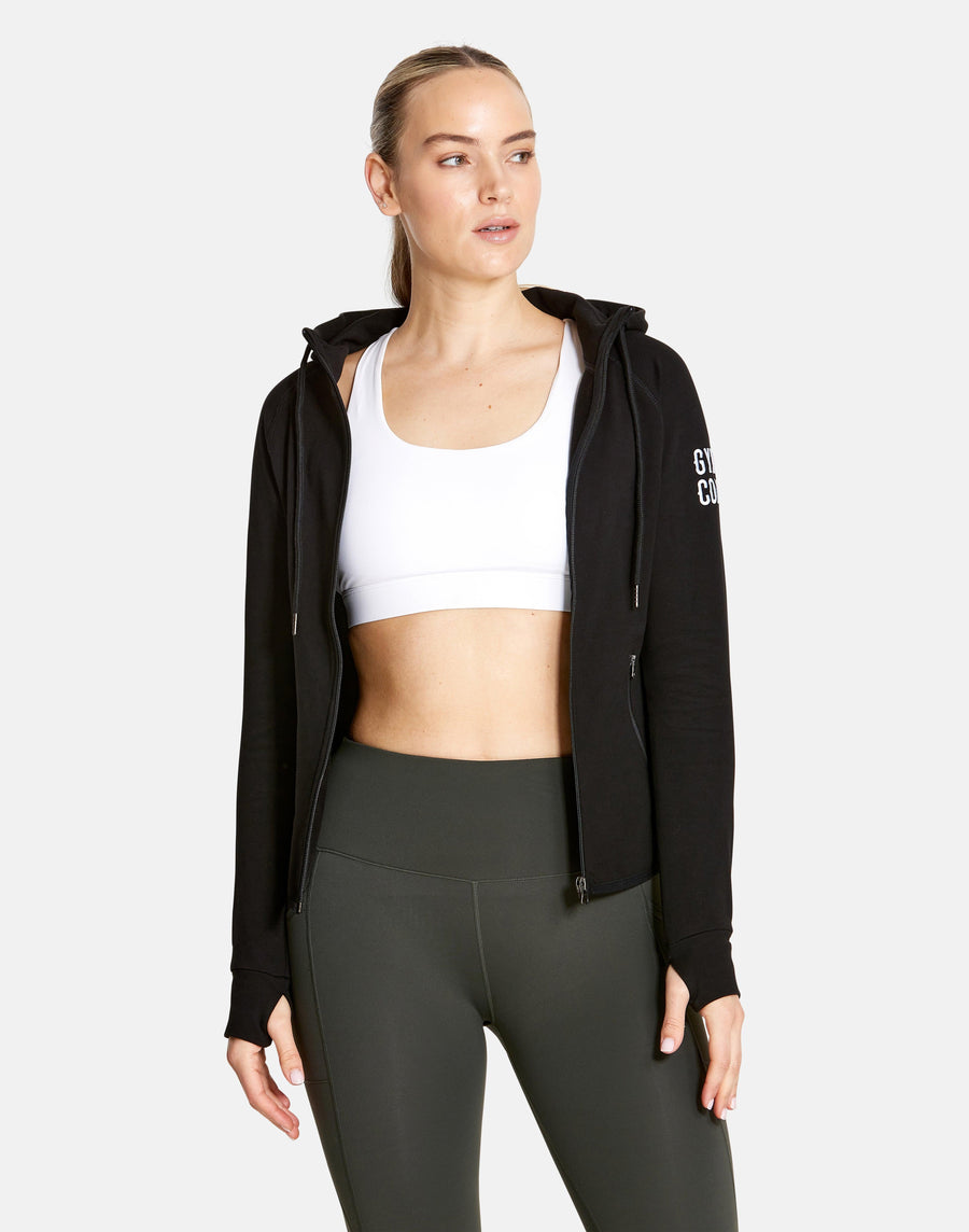 Womens Jet Black Hoodie - Hoodies - Gym+Coffee IE