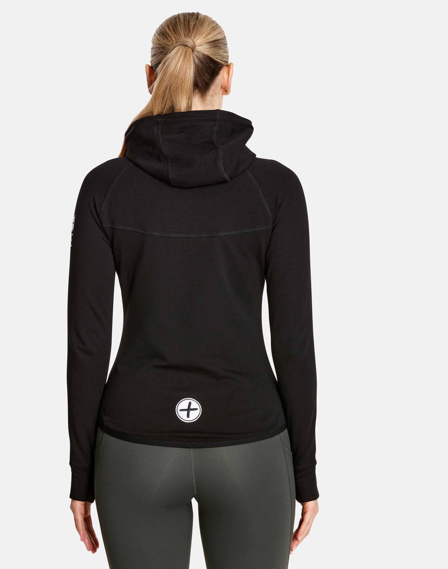 Womens Jet Black Hoodie - Hoodies - Gym+Coffee IE