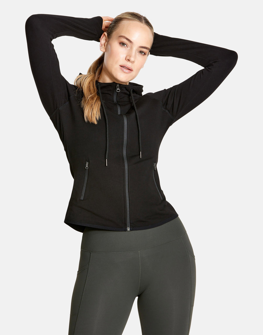 Womens Jet Black Hoodie - Hoodies - Gym+Coffee IE